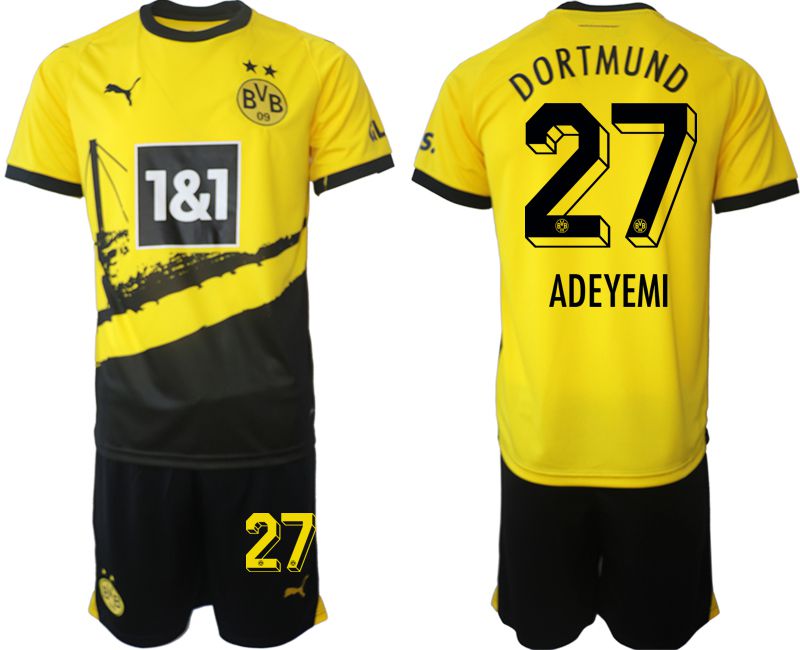 Men 2023-2024 Club Borussia Dortmund home yellow 27 Soccer Jersey